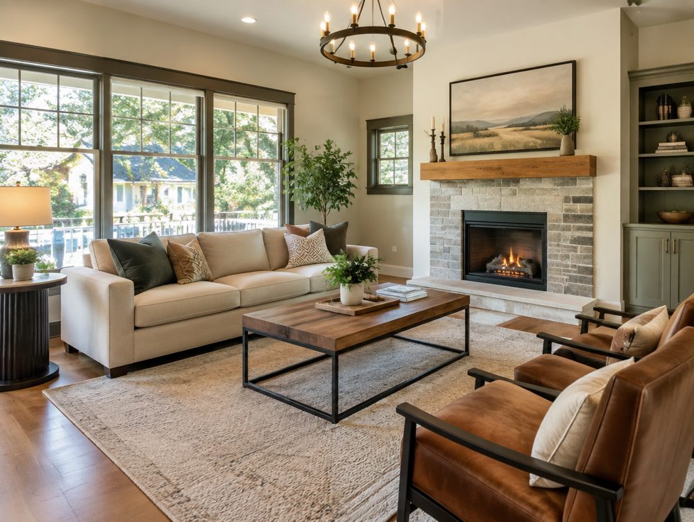 A beautifully staged living room