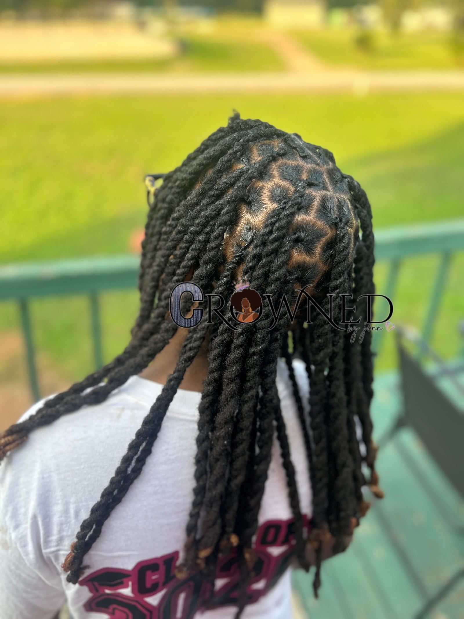 Stitch braids with a diamond pattern