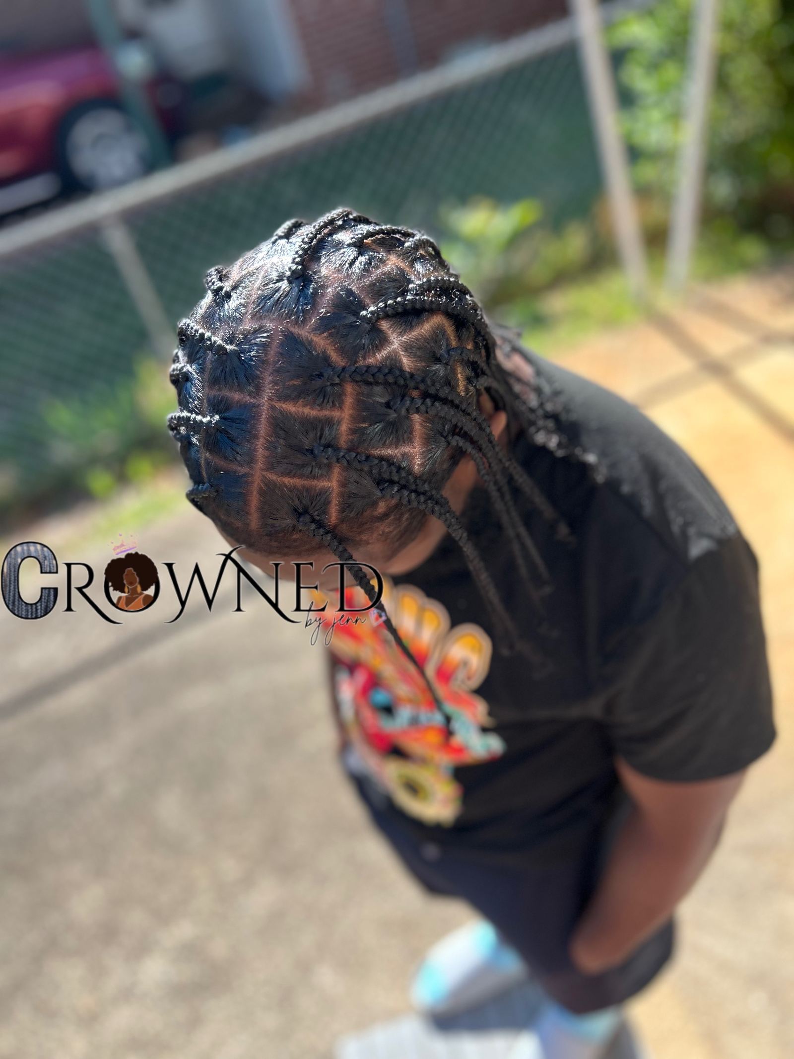 Cornrows with golden highlights