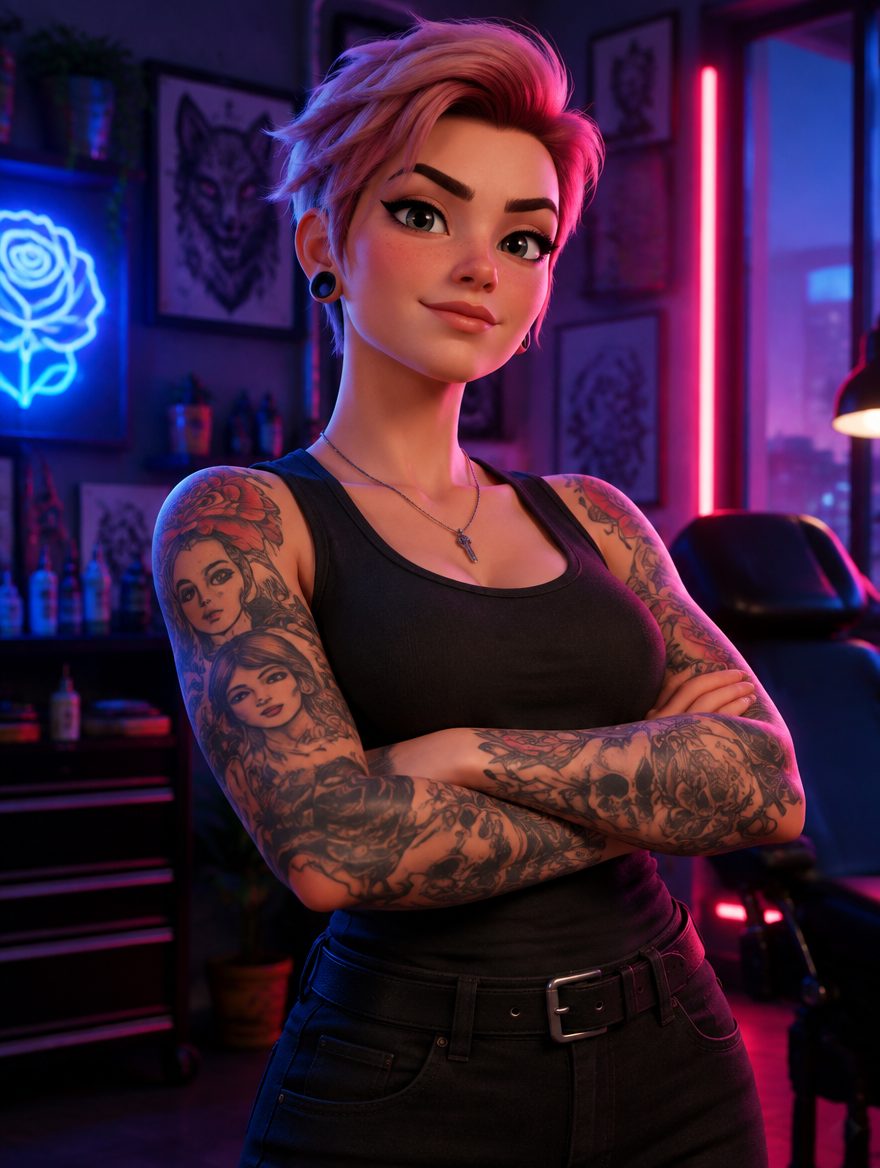 Rae, tattoo artist